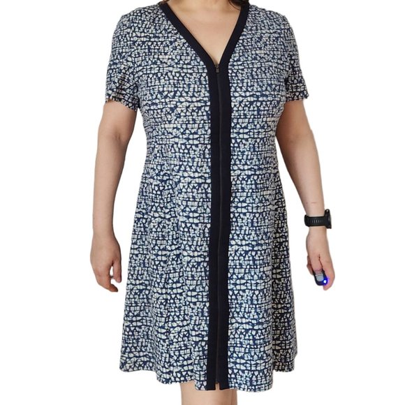 Tory Burch XL navy and white dress with pockets - Picture 1 of 10